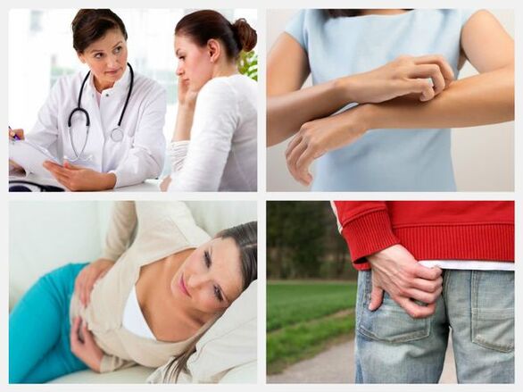 síntomas da presenza de parasitos no corpo